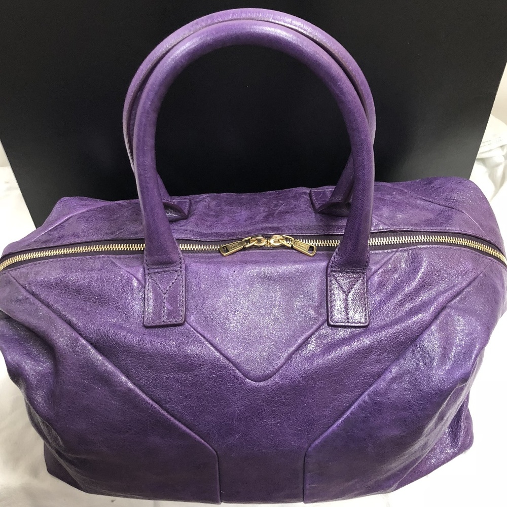 Yves Saint Laurent YSL Y Easy Purple Tote Hand Bag